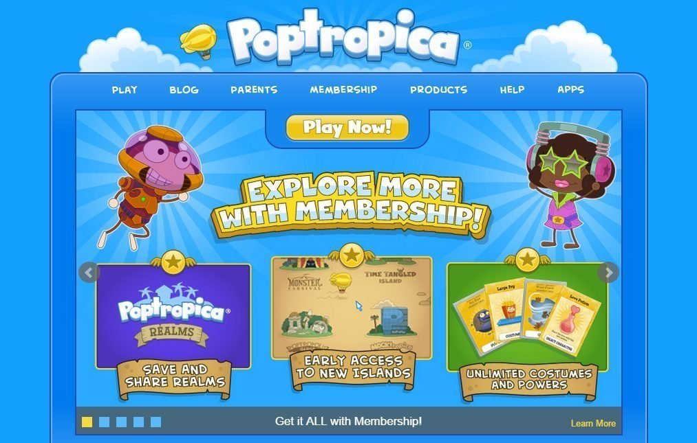 Six Important Lessons to Learn from Jeff Kinney 3 Jeff Kinney Poptropica website screenshot, a game he co-created