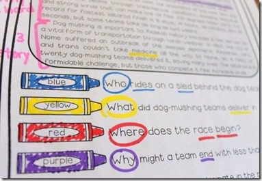 5+ Engaging Reading Comprehension Teaching Tips You'll Love 3 Reading Comprehension question word crayons bookmark strategy printable