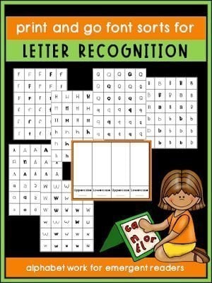 The Ultimate Guide To Word Study For Emergent Readers 1 Word study print and go font sorts for letter recognition alphabet work for emergent readers