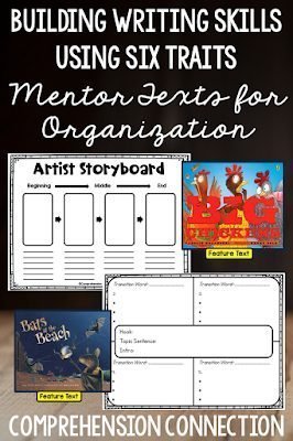 How to Build Writing Skills Using the Six Traits: Tips for Organization 6 building writing skills using six traits, mentor texts for organization, artist storyboard