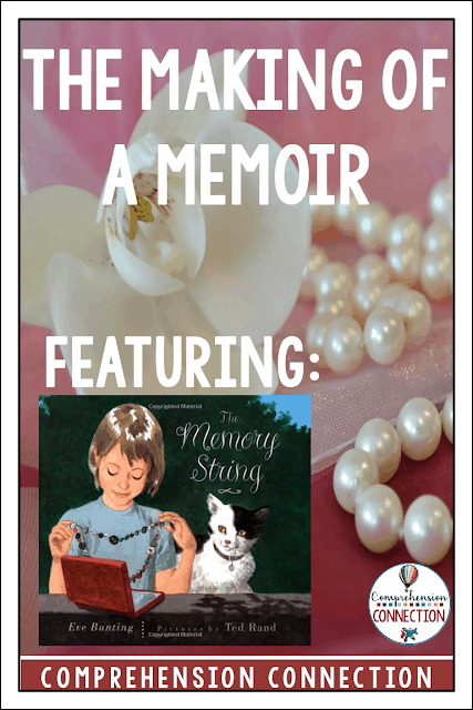 If you are teaching your students to write memoirs, check out this lesson featuring The Memory String by Eve Bunting. This post includes a memoir writing resource download. the2bmaking2bof2ba2bmemoir2bpin-8700272