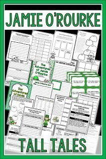 St. Patricks Day Jamie O'Rourke and the Big Potato tall tales resource cover