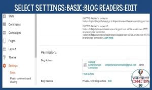 How to Ensure Blogging Safety for All 2 Blogging Safety select settings basic blog readers edit permissions screenshot