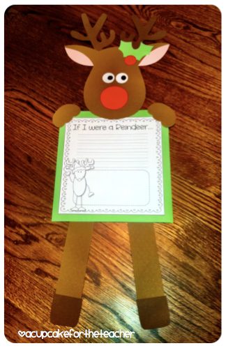 10+ Easy to Use Reindeer Themed Activities for the Middle Grades 11 Reindeer craft with student writing about reindeer