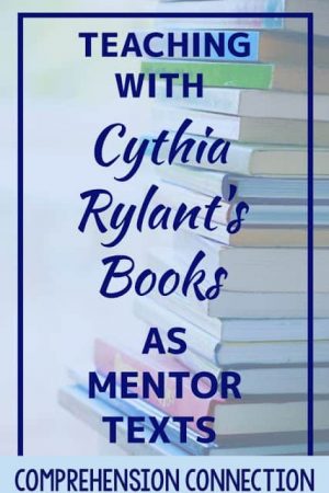 Cynthia Rylant's writing style works well for teaching so many skills including author's craft, visualizing, point of view, imagery, drawing conclusions, making inferences, and finding text evidence to support thinking. In this post, I share my top ten favorite titles and ideas to go with each.