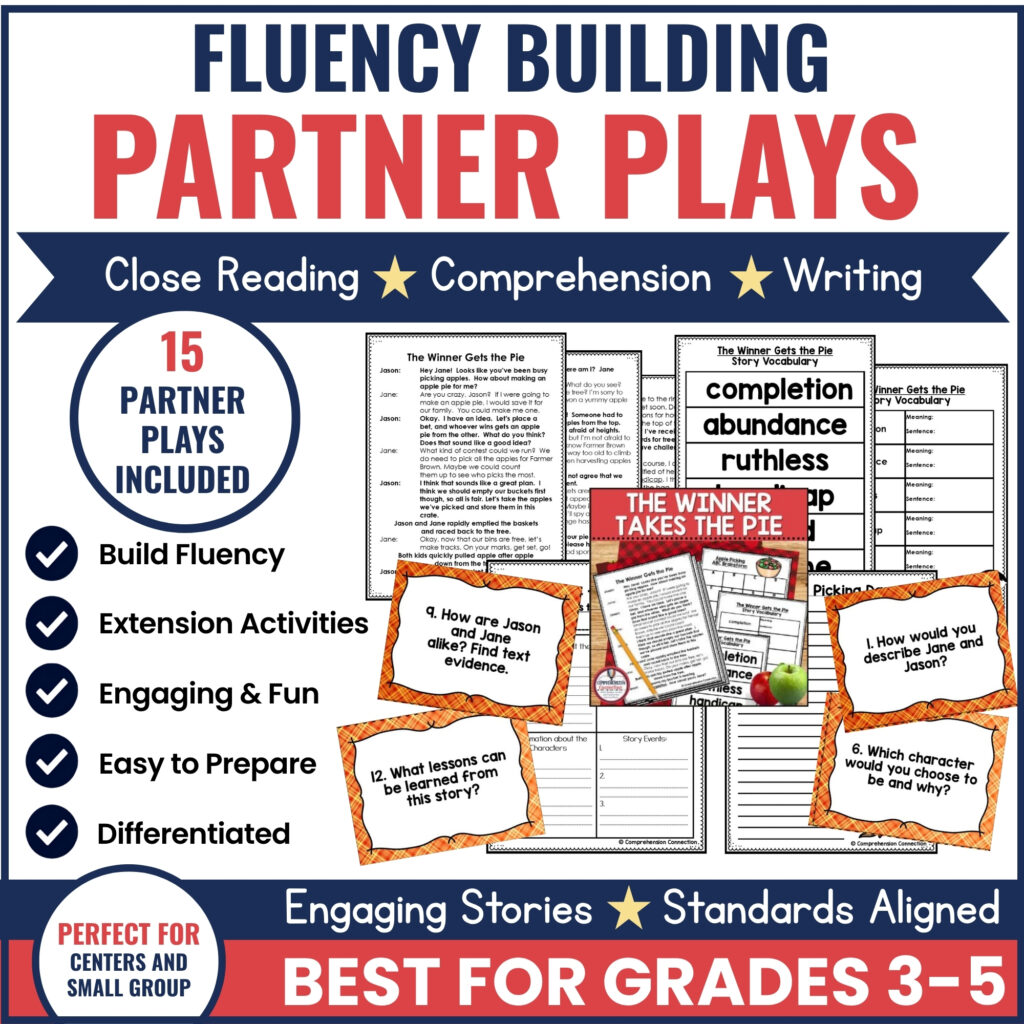 Engaging Ways to Build Fluency with Partner Plays 6 Partner Plays Bundle for Upper Elementary Cover