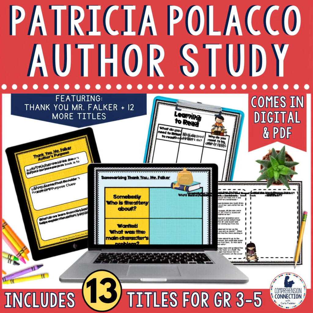 5 Essential Tips for Teaching with Read Alouds 10 Patricia Polacco Author Study Book Companions Literacy Activities