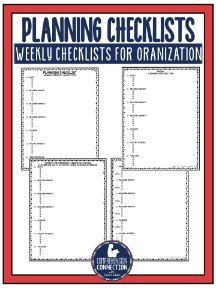 7 Organizational Tips for Increasing Teacher Productivity and Saving Valuable Time 9 planning checklist freebie
