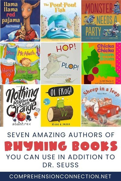 7 Amazing Authors of Rhyming Books You Can Use In Addition to Seuss pin